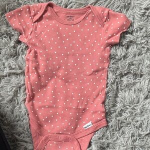 Pink polka dot onesies